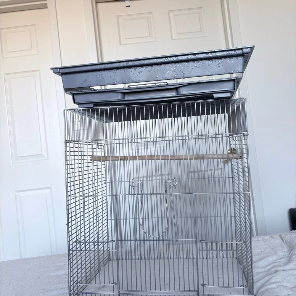 Spacious Gray Bird Cage